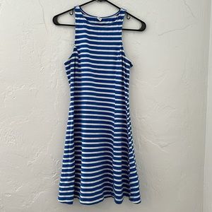 Old Navy Blue and White Nautical Stripped Dress size Medium